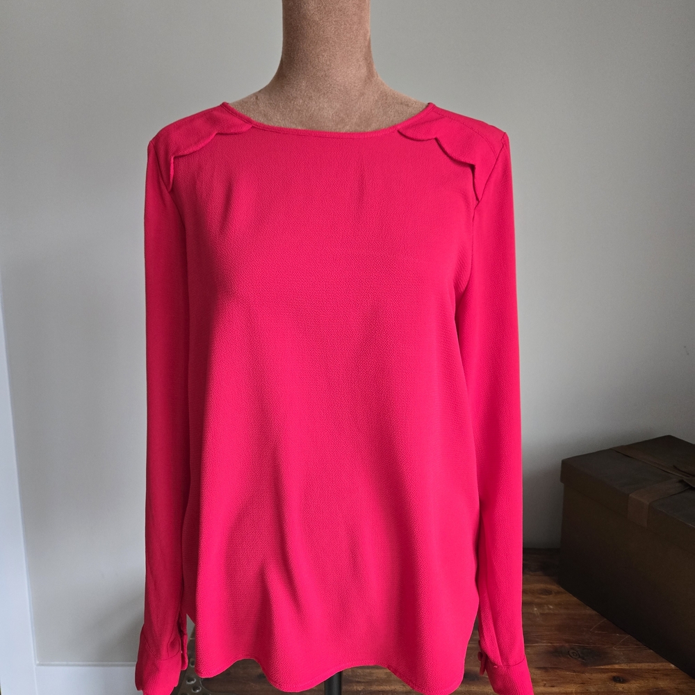 The Limited Scalloped Long Sleeve Blouse